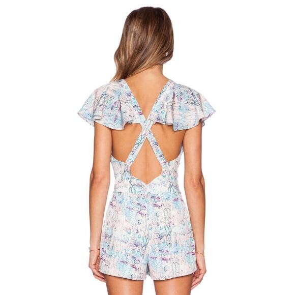 Lovers + Friends x REVOLVE Cleo Romper in Pastel Python NWT Size Medium - Picture 3 of 4